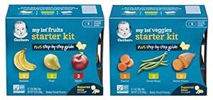 Gerber My 1st Fruits and Veggies Stage 1 Baby Food Starter Pack Bundle, 2 items, 2 Ounce Tubs, (12 Tubs Total)