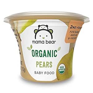 Mama Bear Organic Baby Food Pears, 4 Oz Cup