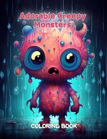 Adorable Creepy Monsters Coloring Book: A Creepy Mini-Monsters Coloring Book for Adults and Teens, Coloring Pages for Relaxation and Stress Relief