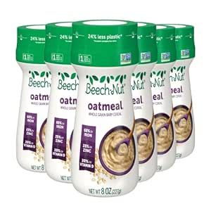 Beech-Nut Infant Cereal, Oatmeal Baby Cereal, 8 oz Canister (6 Pack)