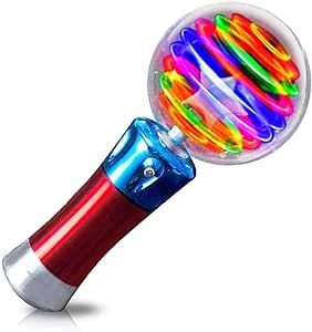 ArtCreativity Light Up Magic Ball Toy Wand for Kids - Flashing LED Wand for Boys and Girls - Spinning Lights and Colors - Fun Gift, Entertainment for Parties and Sensory Rooms, Classroom Prizes