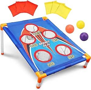TOY Life Kids Cornhole Outdoor Games for Kids Outdoor Toys for Kids 4-8-12 Bean Bag Toss Games Outside Toys Kids Backyard Games for Kids Ages 4-8