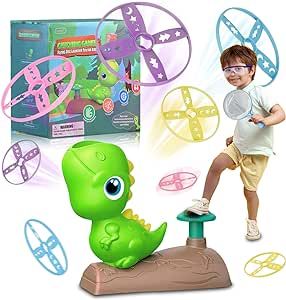 Outdoor Indoor Game Toys for Kids Ages 3-5 4-8, Flying Disc Launcher Toys, Dinosaur Butterfly Catching Game, Family Halloween Games Birthday Gifts Toddler Toys for Boys & Girls Age 3 4 5 6 8 Years Old