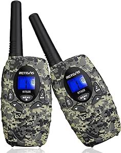 Retevis RT628 Kids Walkie Talkies,Army Toys for 5-13 Year Old Boys Girls,FRS Walky Talky with Key Lock,Gift for Outdoor Adventure Camping Hunt Trip(2 Pack,Camo)