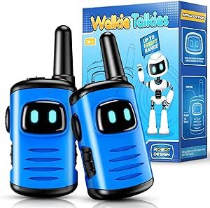 Kids Walkie Talkies Toys for Boys: comedyfun Mini Robots Walkies Talkies 2 Pack Birthday Gifts for 3 4 5 6 Year Old Boys Toys for 3 4 5 6-8 Year Old Boy Camping Hiking Outdoor Games for Kid