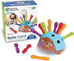 Learning Resources Spike The Fine Motor Hedgehog - Toddler Learning Toys, Fine Motor and Sensory Toys for Kids Ages 18+ months, Montessori Toys,Stocking Stuffers for Kids