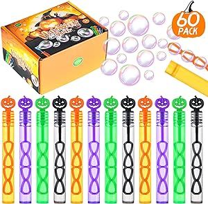 60 Pack Halloween Bubble Wands, Mini Bubble Toys for Halloween Party Favors, Novelty Supplies, Halloween Toys for Girls Boys Kids Classroom Rewards Gifts