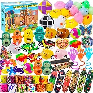Taulaap 60 Pack Party Favors for Kids 3-5 4-8-12, Treasure Box Toys for Classroom Prizes, Pinata Filler, Goodie Bag Stuffers, Treasure Chest Carnival Prizes Bulk Toys