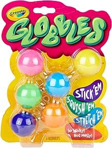 Crayola Globbles Fidget Toy (6ct), Sticky Fidget Balls, Squish Gift for Kids, Sensory Toys, Ages 4, 5, 6, 7, 8
